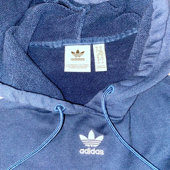 Blue Adidas Cropped Hoodie Size XL - Picture 4 of 4